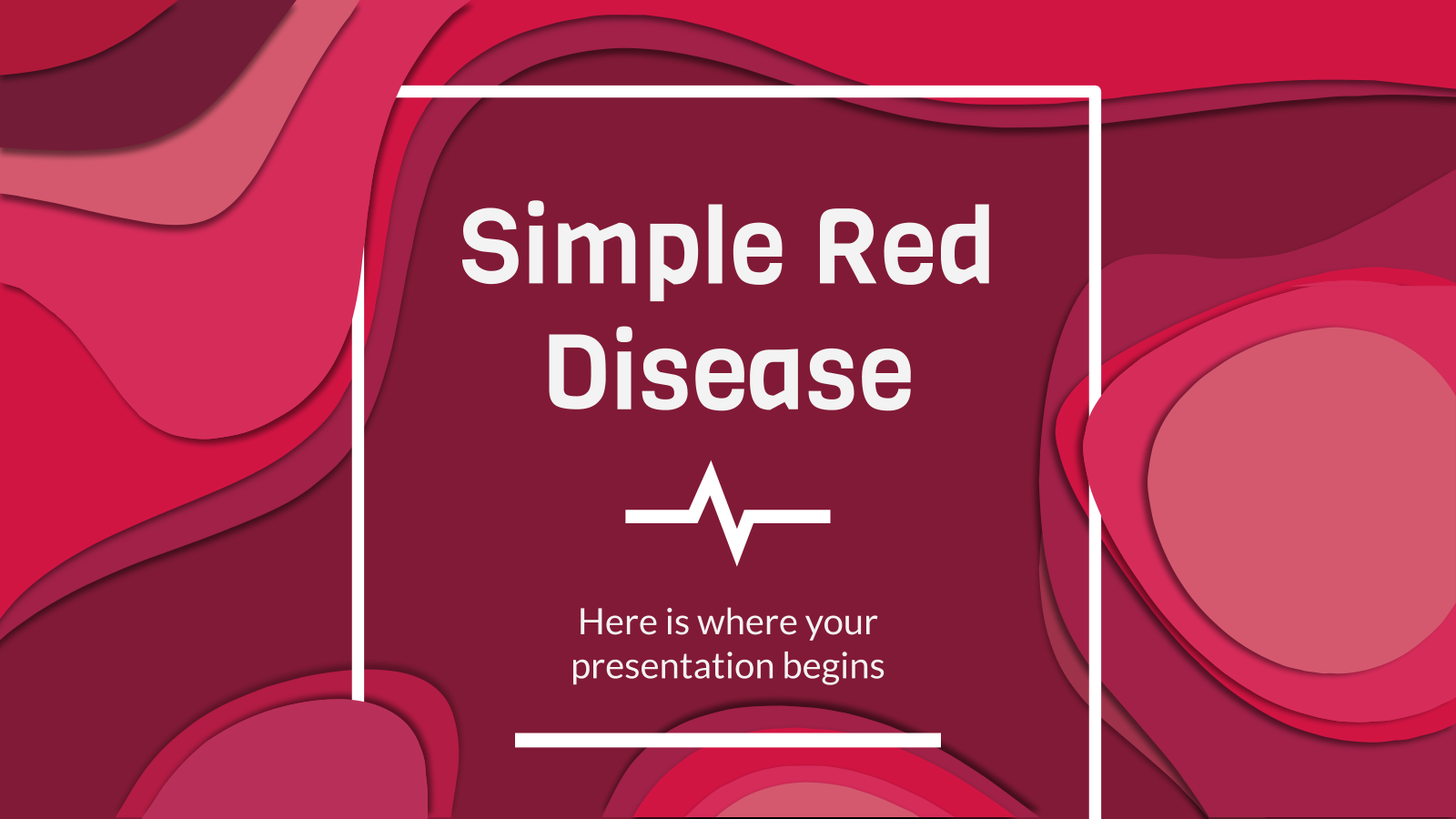 简单的红色疾病PPT模板